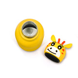 Kids Silicone Animal Head Bottle - Double Wall  - Yellow/Giraffe