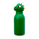 Kids Silicone Animal Head Bottle - Double Wall  - Green/Dinosaur