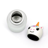 Kids Silicone Animal Head Bottle - Double Wall  - White/Unicorn